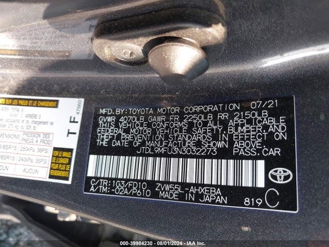 Toyota Prius Le Awd-e 2022 JTDL9MFU3N3032273 Image 9