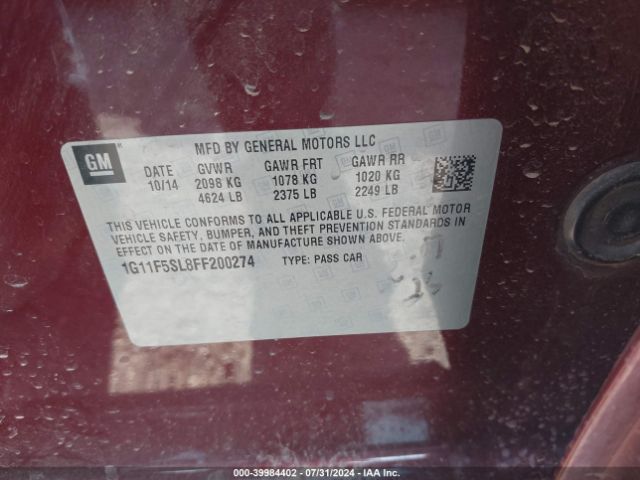 1G11F5SL8FF200274 Chevrolet Malibu 1lz