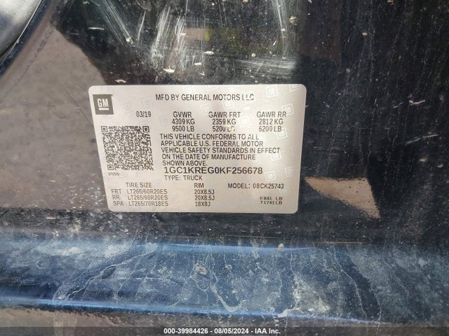 1GC1KREG0KF256678 Chevrolet Silverado 2500hd Wt
