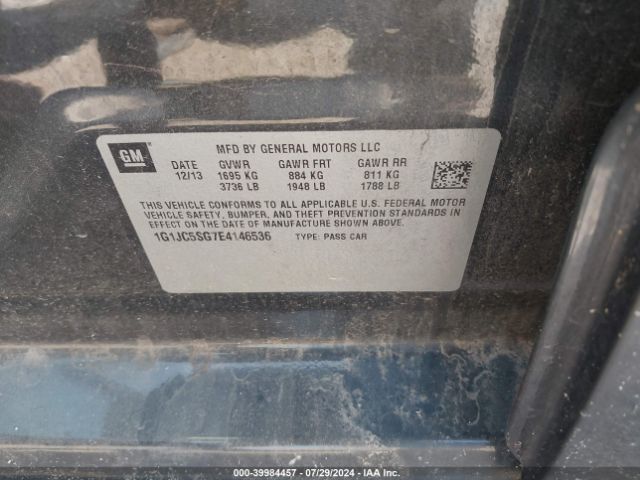 1G1JC5SG7E4146536 Chevrolet Sonic Lt Auto