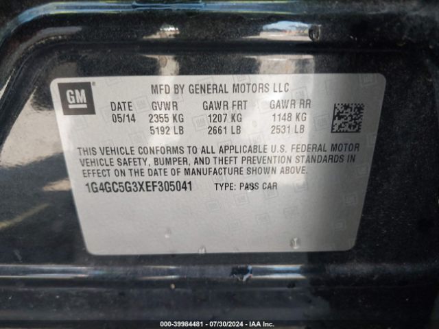 1G4GC5G3XEF305041 Buick Lacrosse Leather Group