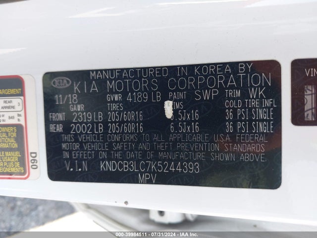 KIA NIRO LX 2019 KNDCB3LC7K5244393 Image 9