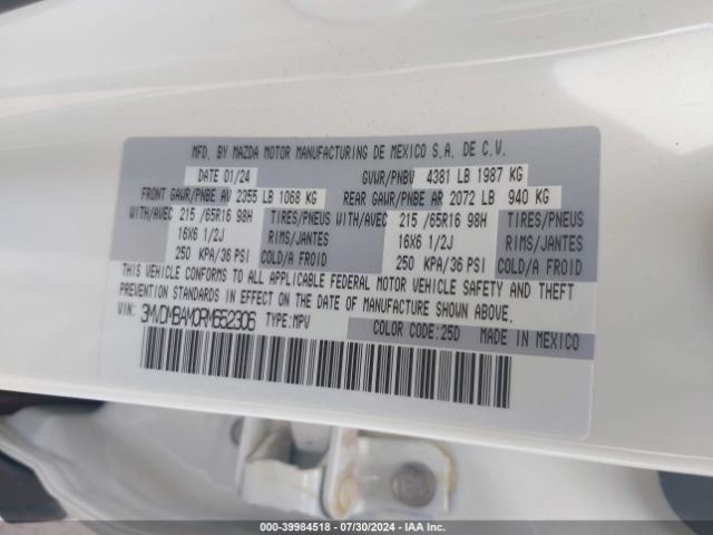 3MVDMBAM0RM652306 Mazda Cx-30 2.5 S