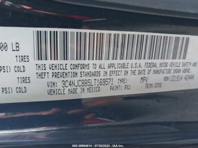 3C4NJCBB5LT169571 Jeep Compass Latitude Fwd