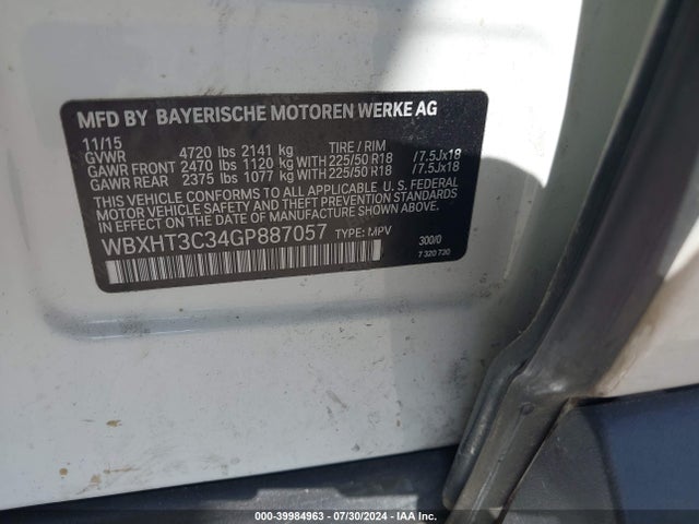 BMW X1 Xdrive28i 2016 WBXHT3C34GP887057 Image 9