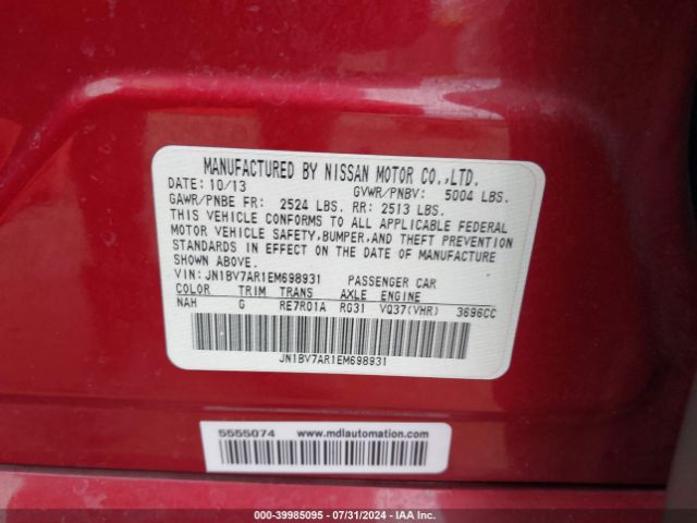 JN1BV7AR1EM698931 Infiniti Q50 Premium