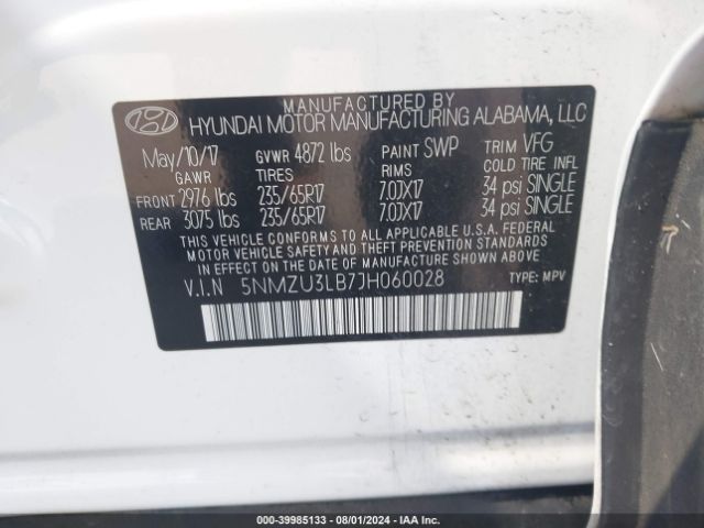5NMZU3LB7JH060028 Hyundai Santa Fe Sport 2.4l