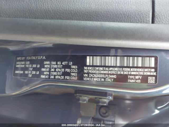 ZACNJABB5LPL54440 Jeep Renegade Altitude Fwd