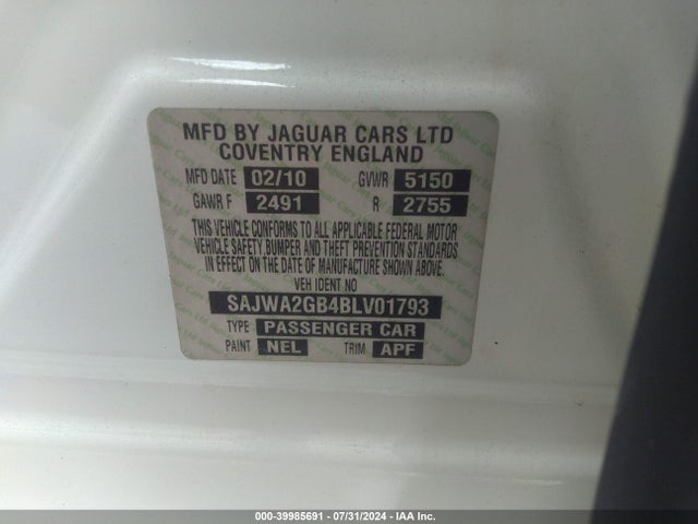 2011 JAGUAR XJ SAJWA2GB4BLV01793 Photo 8