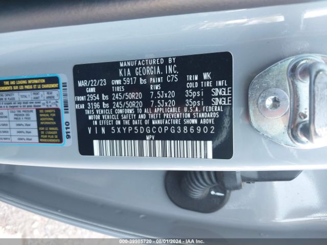 5XYP5DGC0PG386902 KIA Telluride Sx Prestige X-line