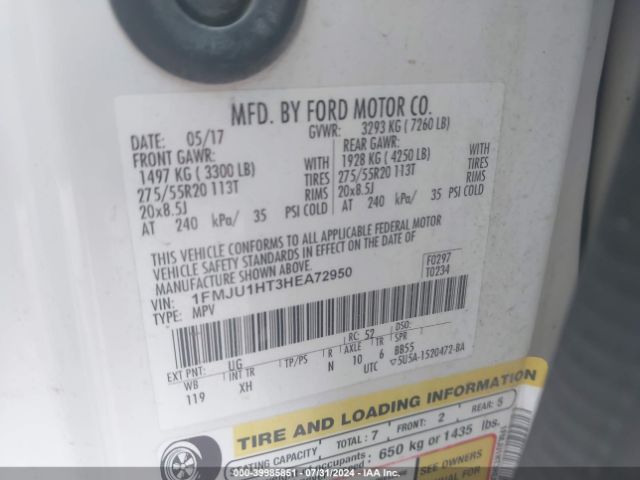 1FMJU1HT3HEA72950 Ford Expedition Xlt
