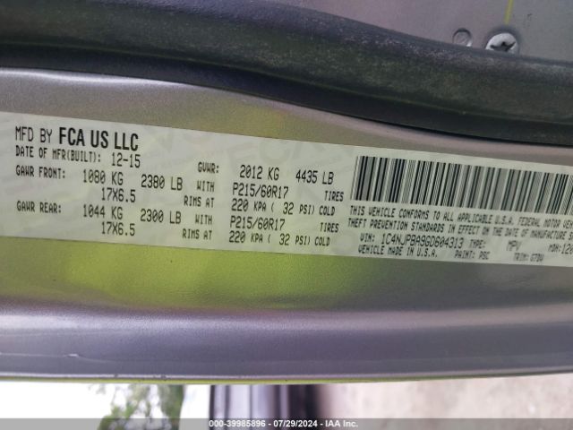 1C4NJPBA9GD604313 Jeep Patriot Sport Se