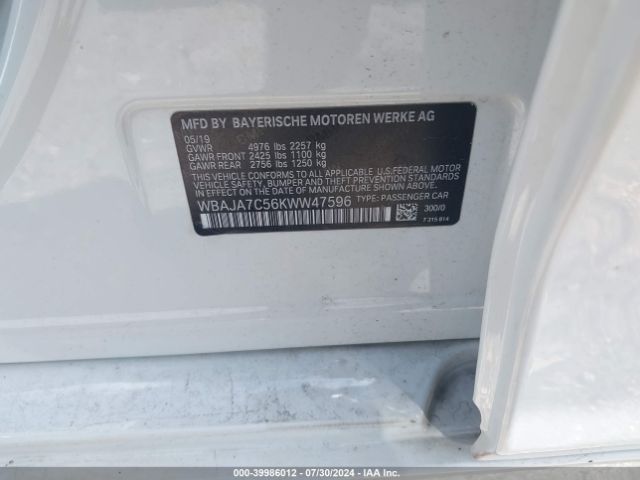 WBAJA7C56KWW47596 BMW 530i Xdrive