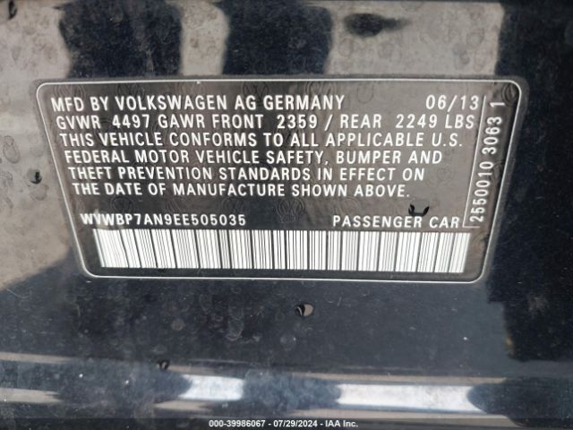 WVWBP7AN9EE505035 Volkswagen Cc 2.0t R-line