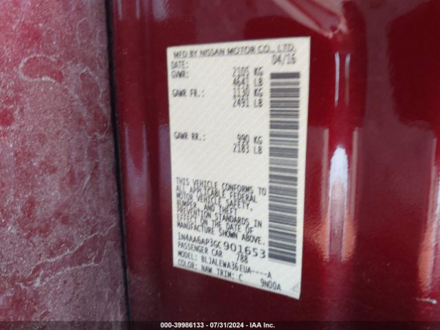 1N4AA6AP3GC901653 Nissan Maxima 3.5 Sl