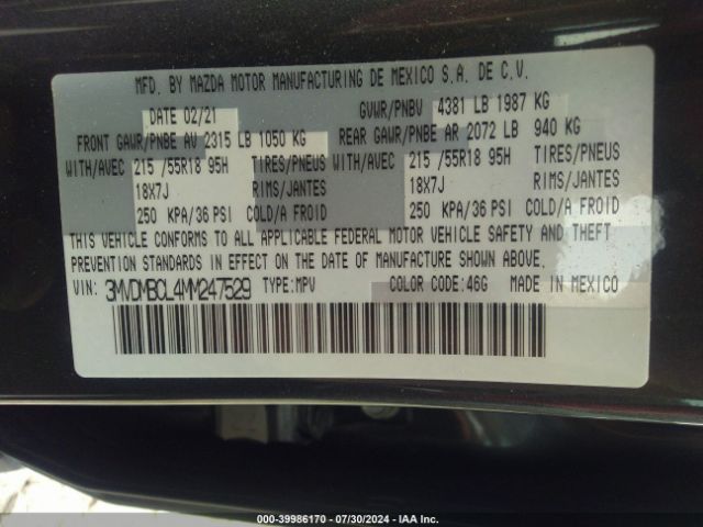 3MVDMBCL4MM247529 Mazda Cx-30 Preferred