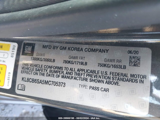 Chevrolet Spark Fwd Ls Automatic 2021 KL8CB6SA5MC705373 Image 9