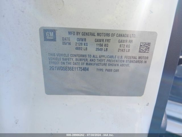 2G1WD5E36E1175484 Chevrolet IMPALA LIMITED POLICE