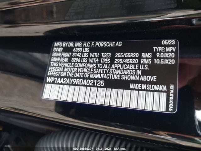 WP1AA2AY9RDA02125 Porsche Cayenne