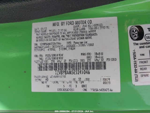 Ford Mustang V6 2014 1ZVBP8AM5E5241046 Image 9
