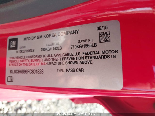Chevrolet Spark Ls Cvt 2015 KL8CB6S96FC801828 Image 9