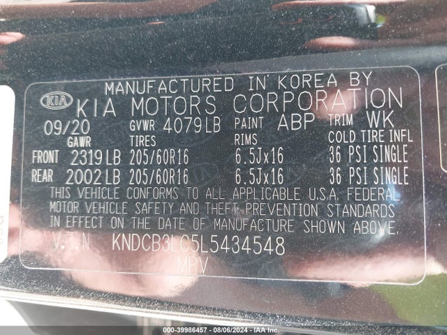 KIA NIRO LX 2020 KNDCB3LC5L5434548 Image 9