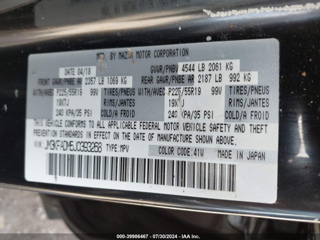 Mazda Cx-5 Grand Touring 2018 JM3KFADM5J0393268 Image 9