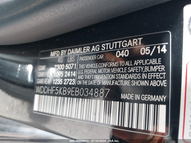 WDDHF5KB9EB034887 Mercedes-Benz E 350