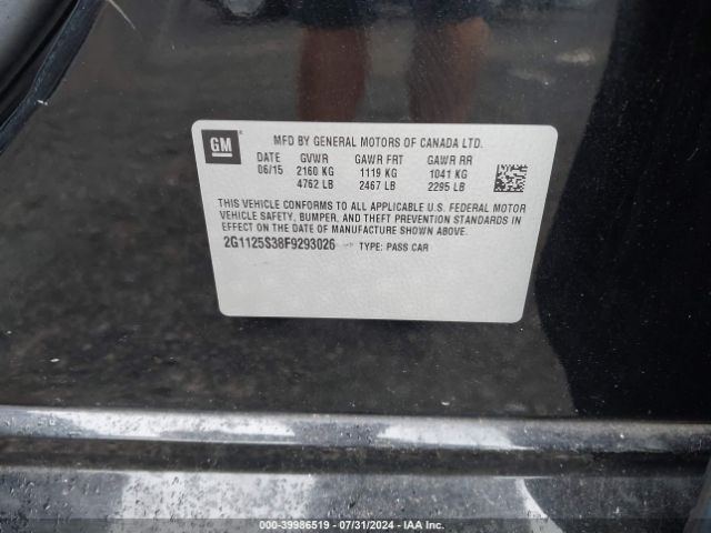 2G1125S38F9293026 Chevrolet Impala 2lt
