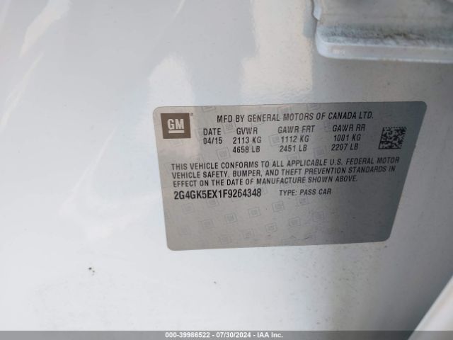 2G4GK5EX1F9264348 Buick Regal Turbo