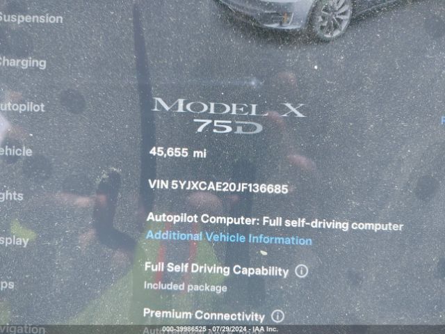 5YJXCAE20JF136685 Tesla Model X 100d/75d/p100d