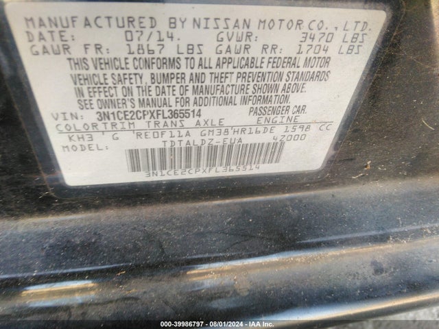Nissan Versa Note Sv 2015 3N1CE2CPXFL365514 Image 9