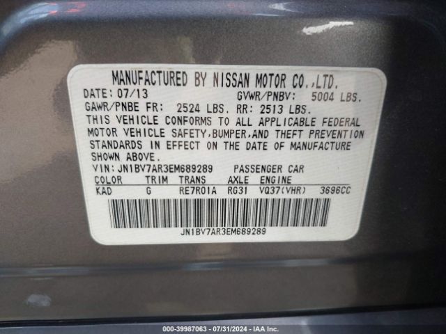 JN1BV7AR3EM689289 Infiniti Q50 Premium