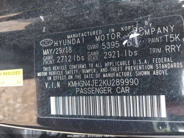 KMHGN4JE2KU289990 Genesis G80 3.8
