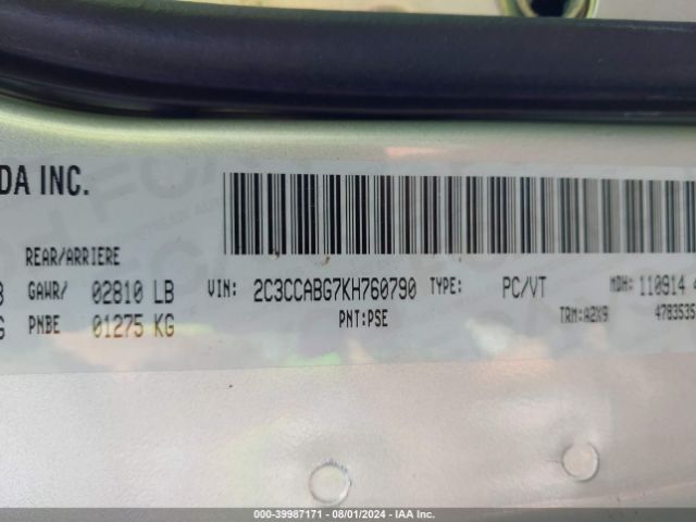 2C3CCABG7KH760790 Chrysler 300 S