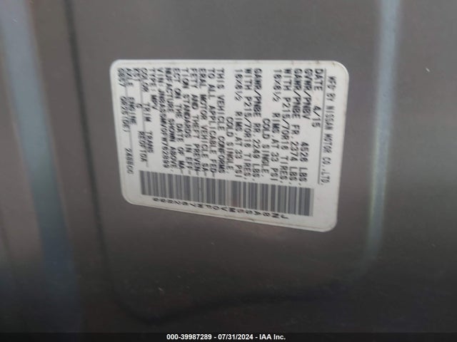 Nissan Rogue Select S 2015 JN8AS5MV0FW762899 Image 9