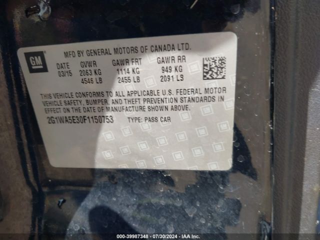 2G1WA5E30F1150753 Chevrolet Impala Limited Ls