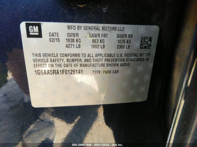 1G6AA5RA1F0128141 Cadillac Ats Standard
