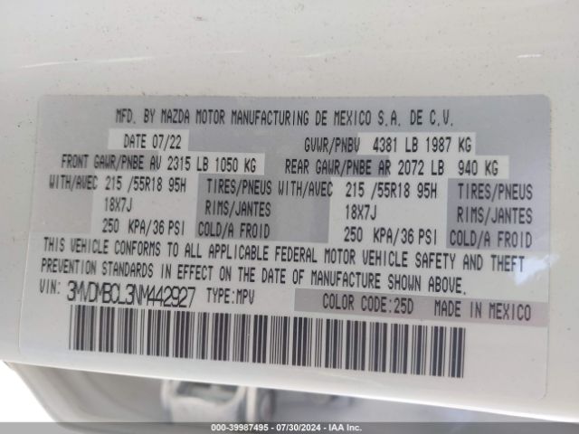 3MVDMBCL3NM442927 Mazda Cx-30 Preferred
