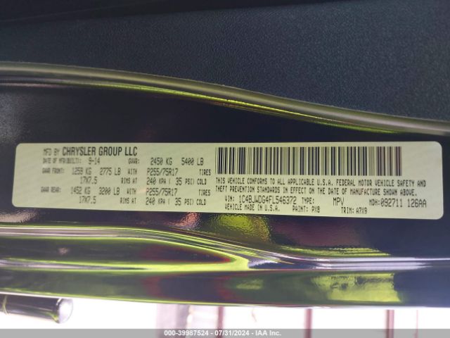 1C4BJWDG4FL546372 Jeep Wrangler Unlimited Sport