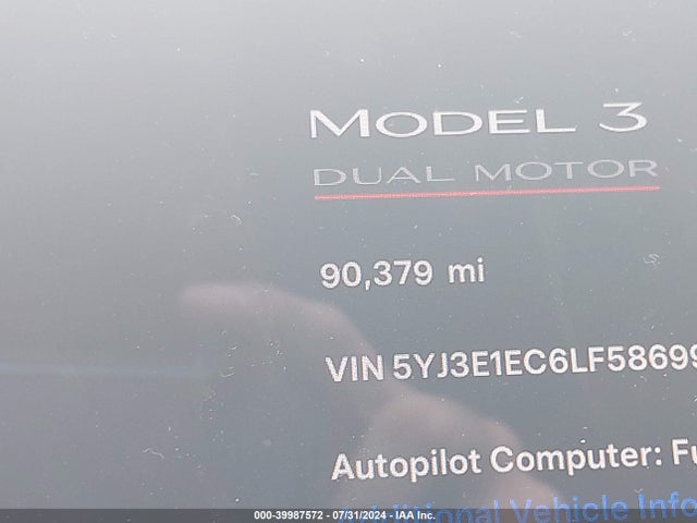 Tesla Model 3 Performance Dual Motor All-wheel Drive 2020 5YJ3E1EC6LF586992 Image 16