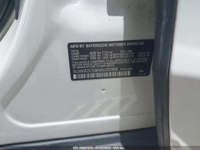 5UXKR2C59H0U20366 BMW X5 Sdrive35i