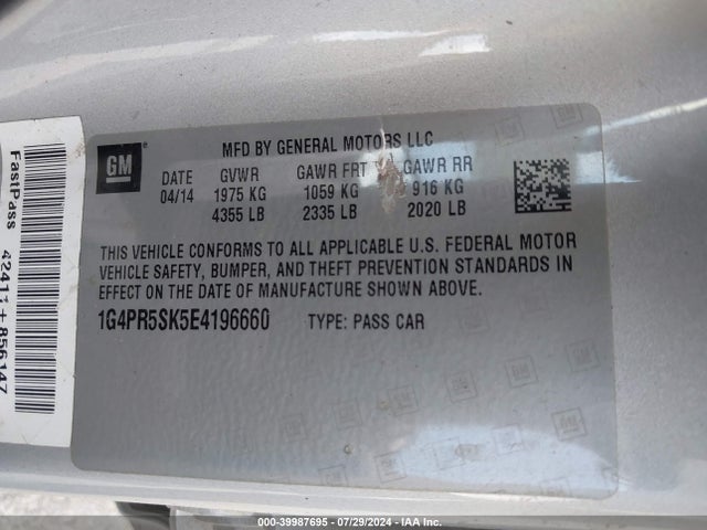 1G4PR5SK5E4196660 Buick Verano Convenience Group