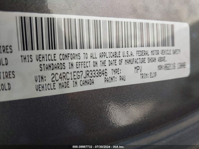2C4RC1EG7JR333846 Chrysler Pacifica Touring L Plus