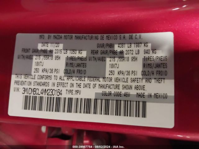 3MVDMBCL4MM230164 Mazda Cx-30 Preferred