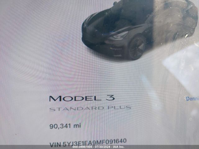 5YJ3E1EA9MF091640 Tesla Model 3 Standard Range Plus Rear-wheel Drive