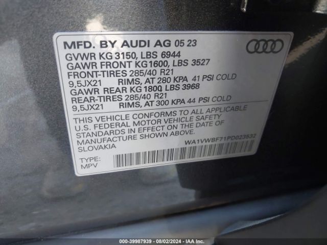 2023 AUDI SQ7 WA1VWBF71PD023532 Photo 8