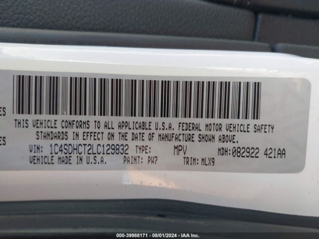 1C4SDHCT2LC129832 Dodge Durango R/t Rwd