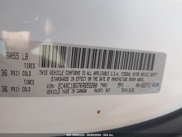 2C4RC1BG7KR655280 Chrysler Pacifica Touring L