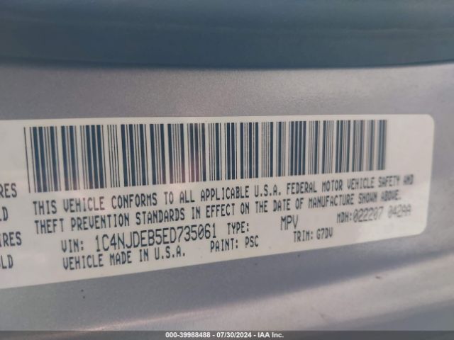 1C4NJDEB5ED735061 Jeep Compass Latitude